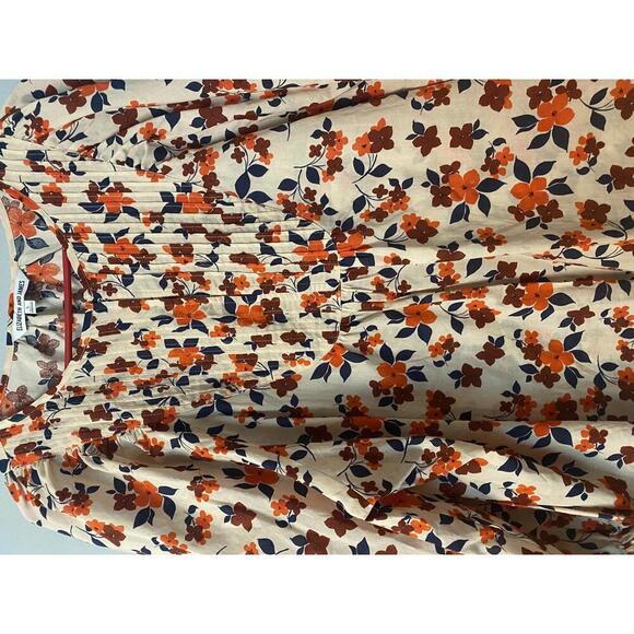 Elizabeth and James Floral Print Bohemian Blouse 100% Cotton Large - Picture 15 of 15